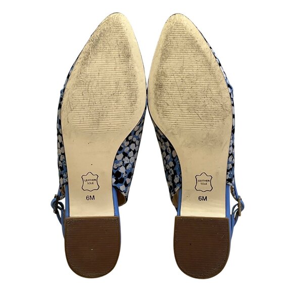 Talbots Women’s Vistá Blue Edison Binding Bow Slingback Flats Size 6M - Picture 8 of 9